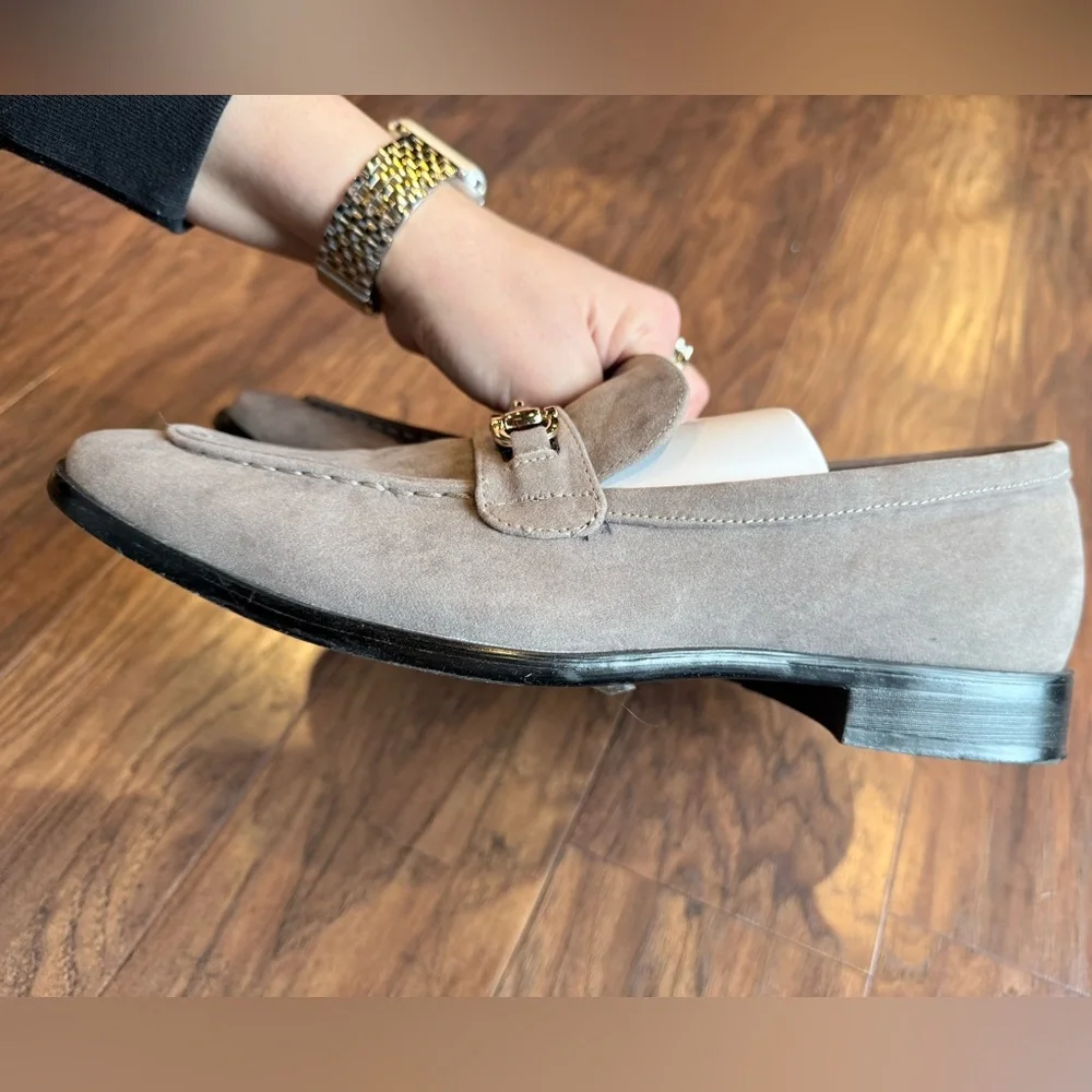 Elegant Gray Loafers with Metal Detail